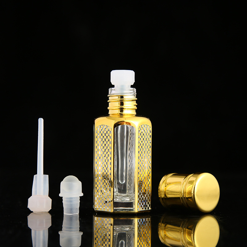 WZU103 Oud oil 3ml 6ml 12ml Glass bottle with glass sticker