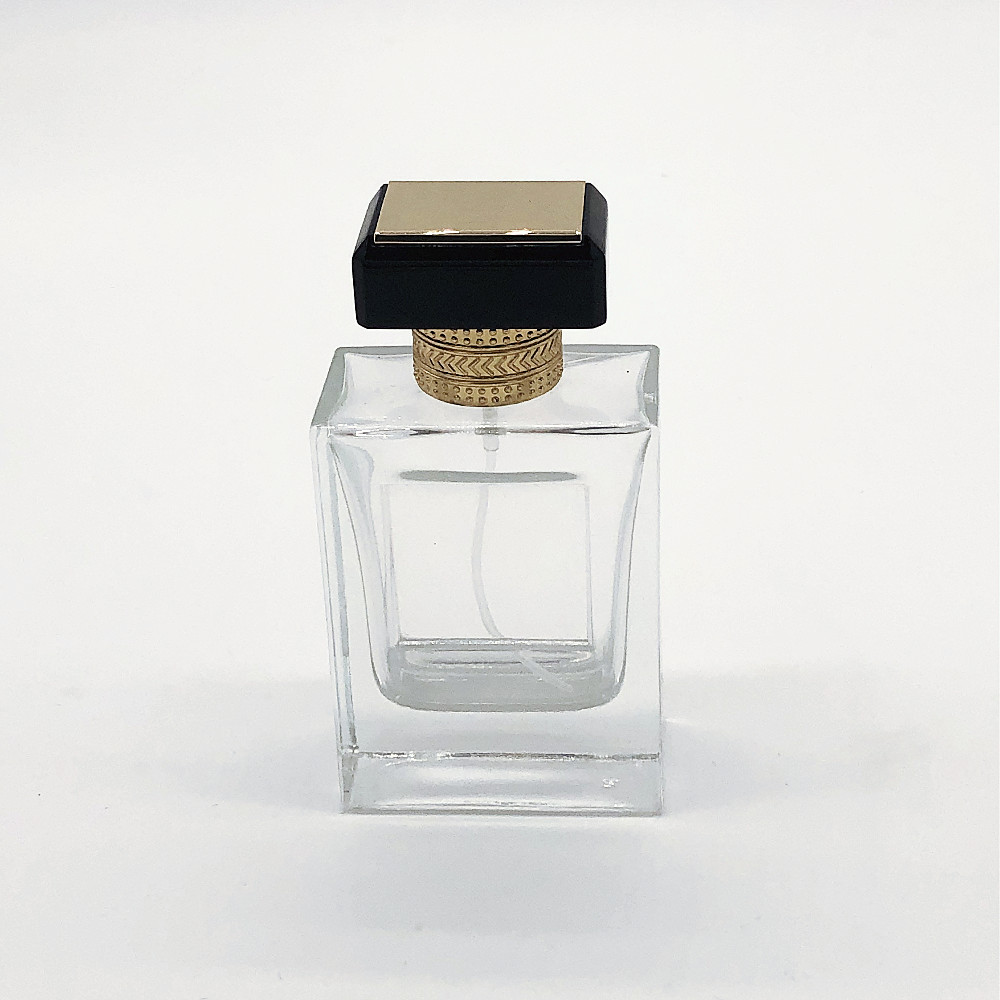 WZB050 Clear 50ml Perfume Glass bottle with Zamac cap