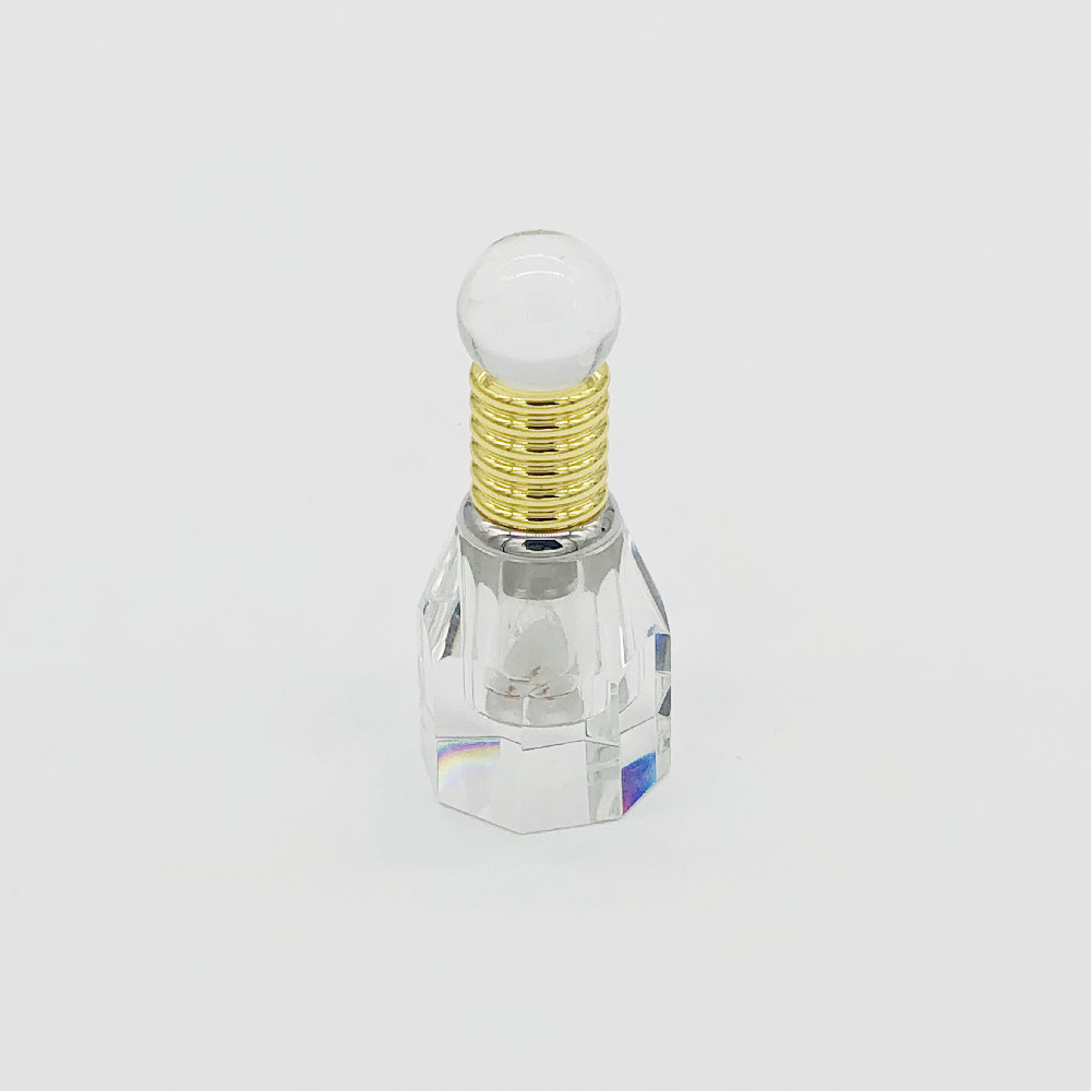 WZU077 Oud oil 3ml Crystal bottle with glass sticker