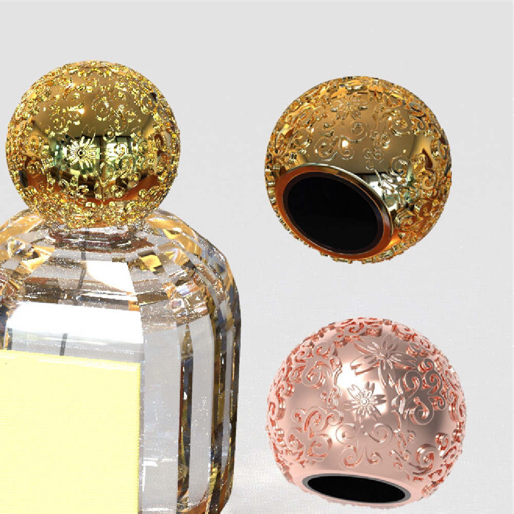 WZZ058 High quality Zamac Colorful Perfume Bottle Lid Caps