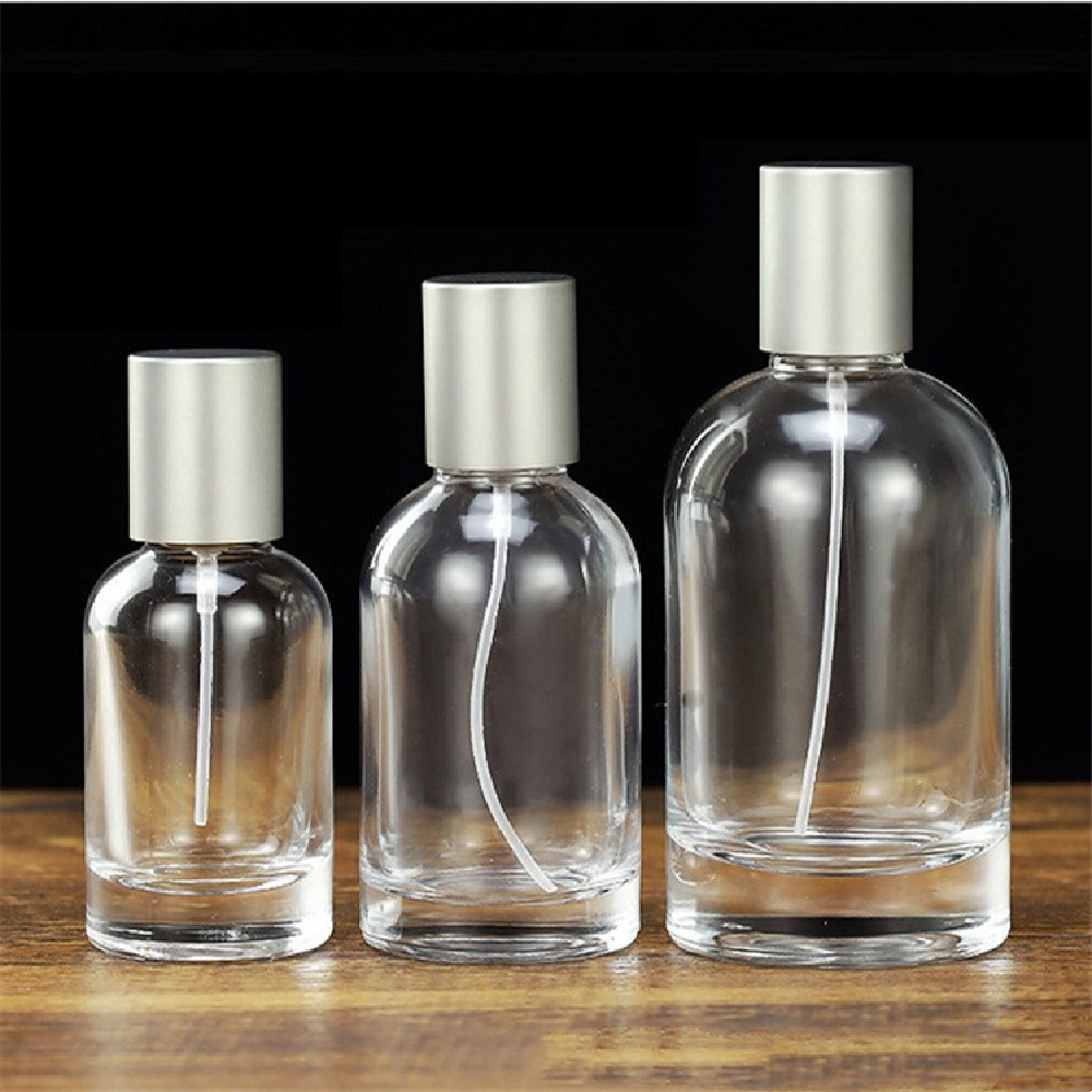 WZB115 Clear 30ml 50ml 100ml  Perfume Glass bottle with Zamac cap