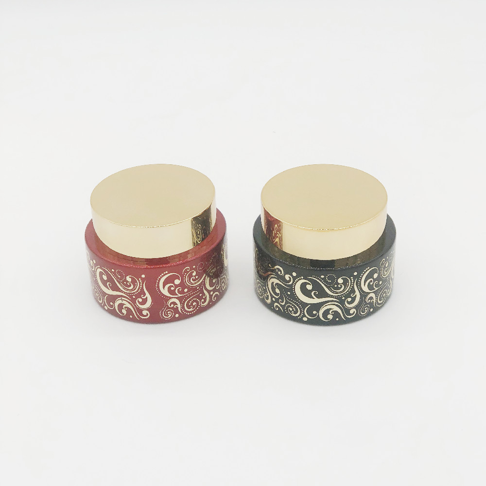 WZH018 Bakhoor Incense Hot stamp Gold Plastic cap glass Jar